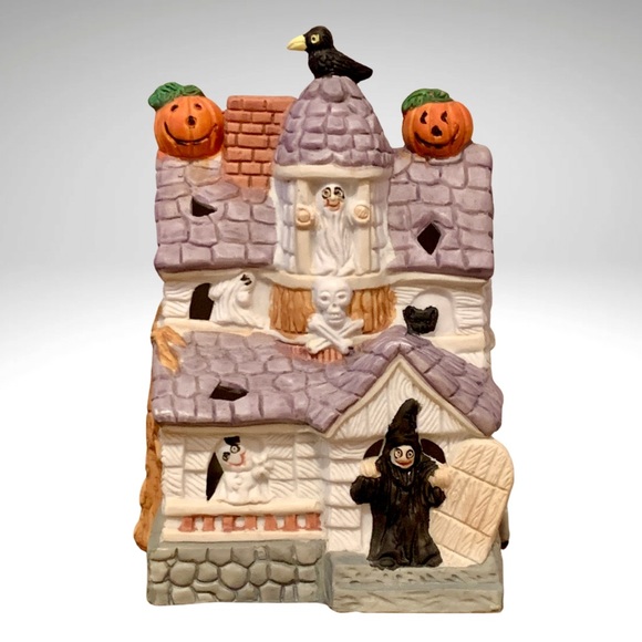 Prettique Creepy Cottage Halloween Lamp Haunted House Witch Pumpkins Ghosts 1991 - Picture 1 of 10